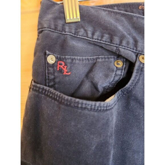 Vintage Ralph Lauren Mens 32x30 Faded 650 Straight Leg Dungaree Pants Navy Blue - Picture 10 of 16